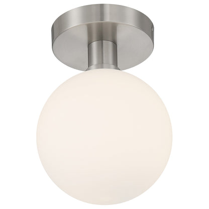 Access Lighting Michelle LED Semi Flush, Brushed Steel/Opal