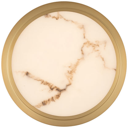 Access Elanor 5CCT LED Flush Mt, Antique Brass/Alabaster