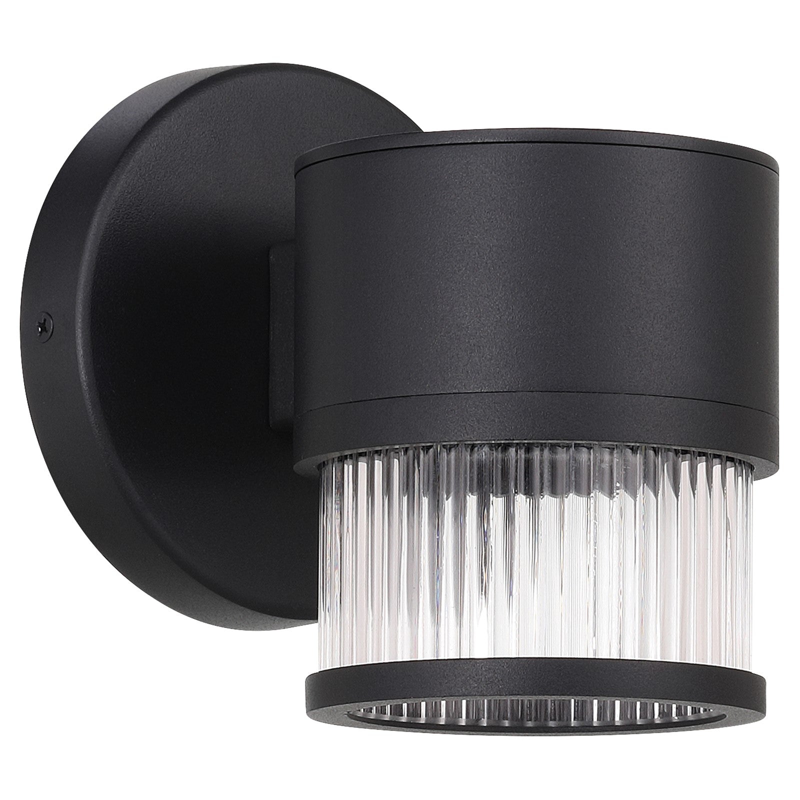Access Ari Clr Ribbed Outdoor LED Wall Mt, Black/Clr Ribbed