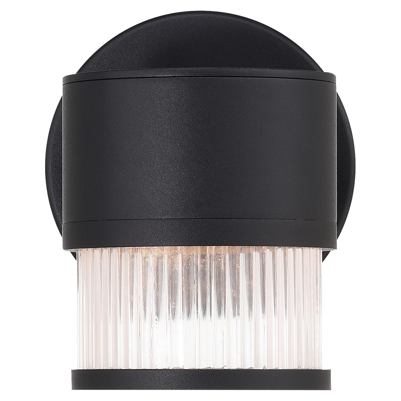 Access Ari Clr Ribbed Outdoor LED Wall Mt, Black/Clr Ribbed