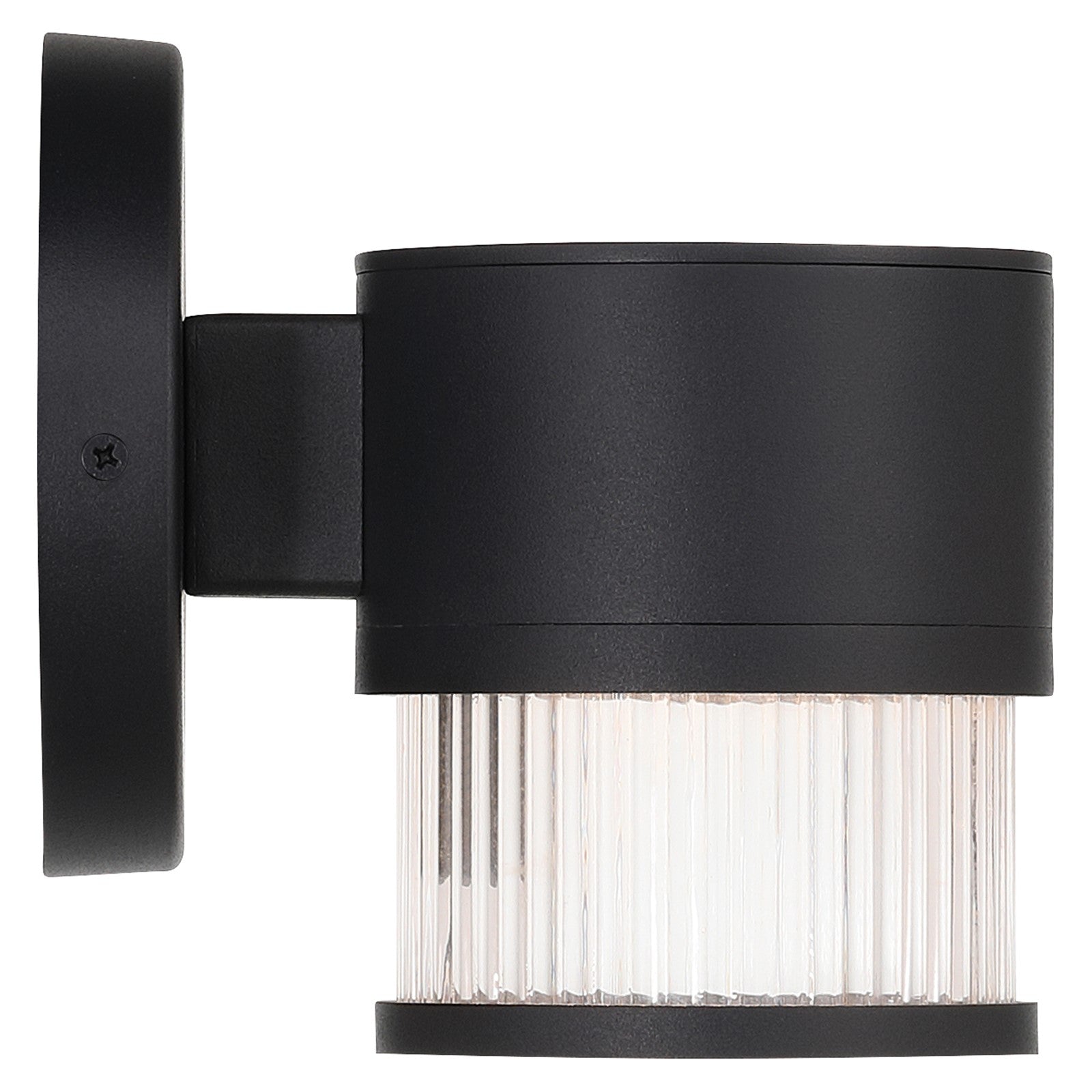 Access Ari Clr Ribbed Outdoor LED Wall Mt, Black/Clr Ribbed