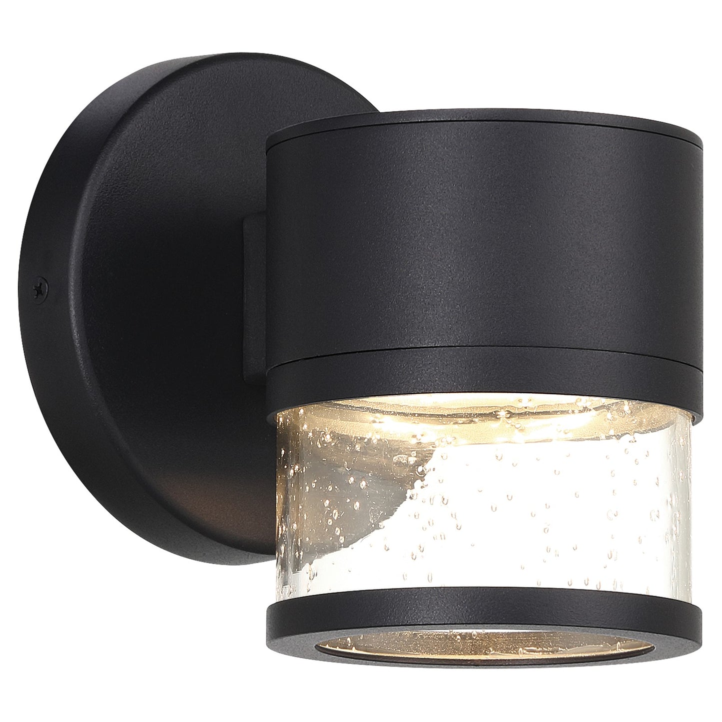 Access Ari Seedy Outdoor LED Wall Mt, Black/Seeded Glass
