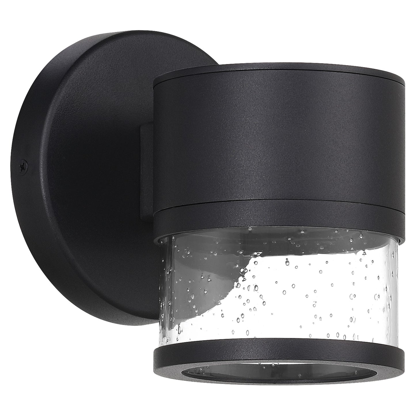 Access Ari Seedy Outdoor LED Wall Mt, Black/Seeded Glass