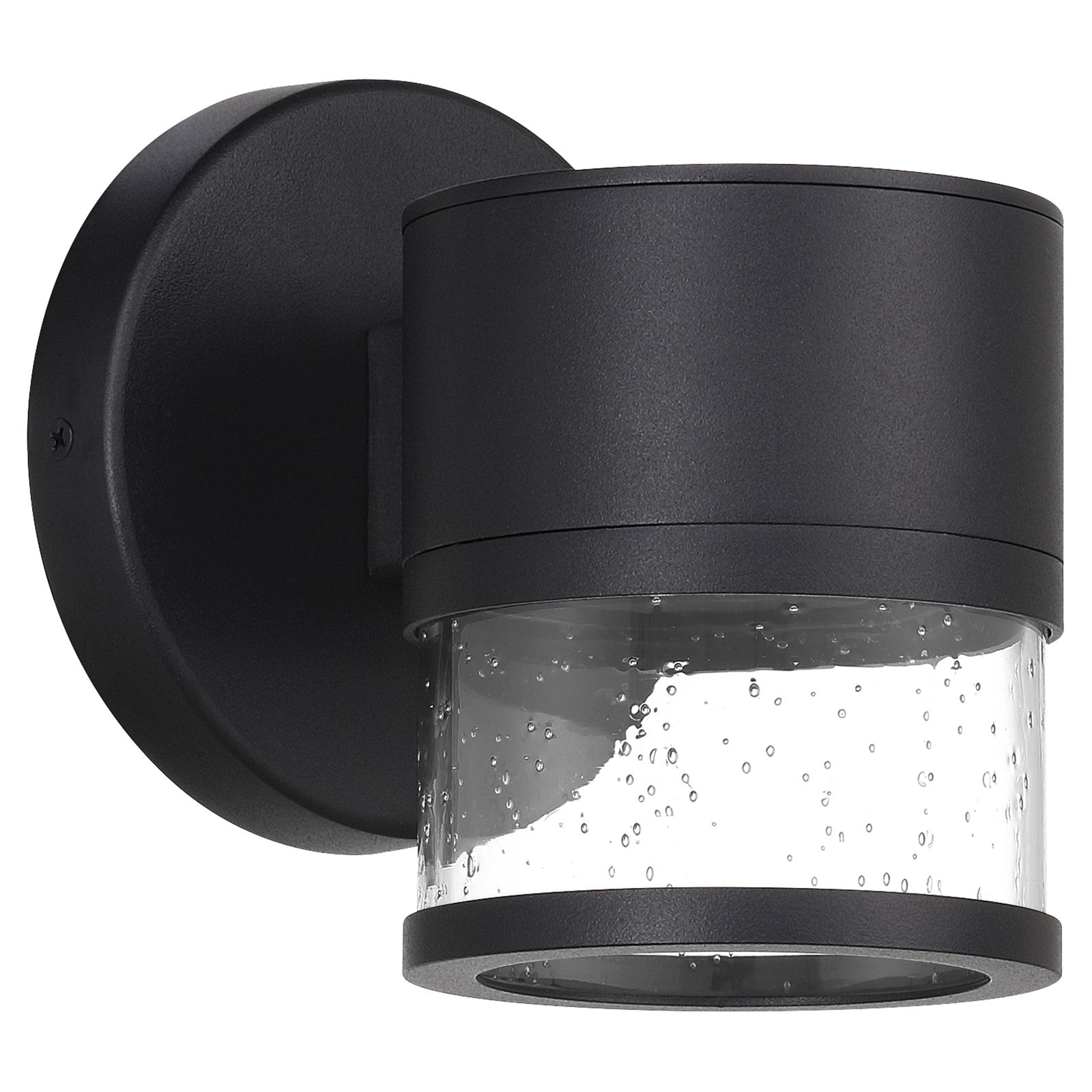 Access Ari Seedy Outdoor LED Wall Mt, Black/Seeded Glass