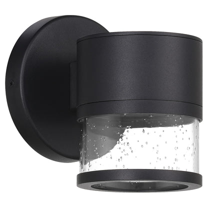Access Ari Seedy Outdoor LED Wall Mt, Black/Seeded Glass