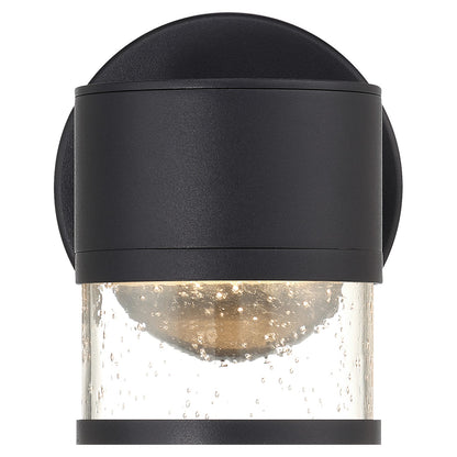 Access Ari Seedy Outdoor LED Wall Mt, Black/Seeded Glass