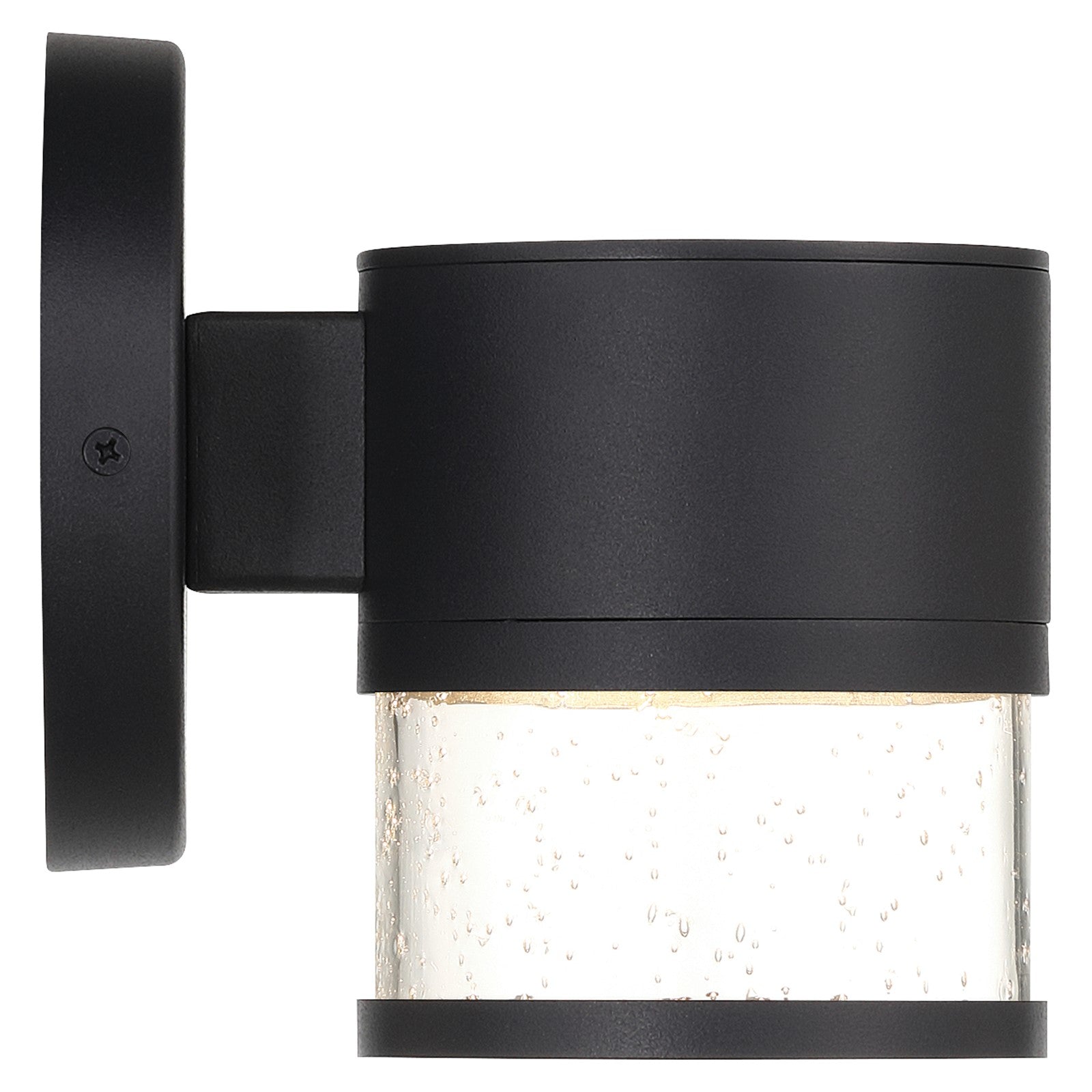 Access Ari Seedy Outdoor LED Wall Mt, Black/Seeded Glass