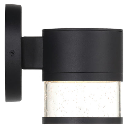 Access Ari Seedy Outdoor LED Wall Mt, Black/Seeded Glass