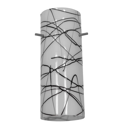 Access Lighting Cylinder 1 Light Pendant Shade, Black/White