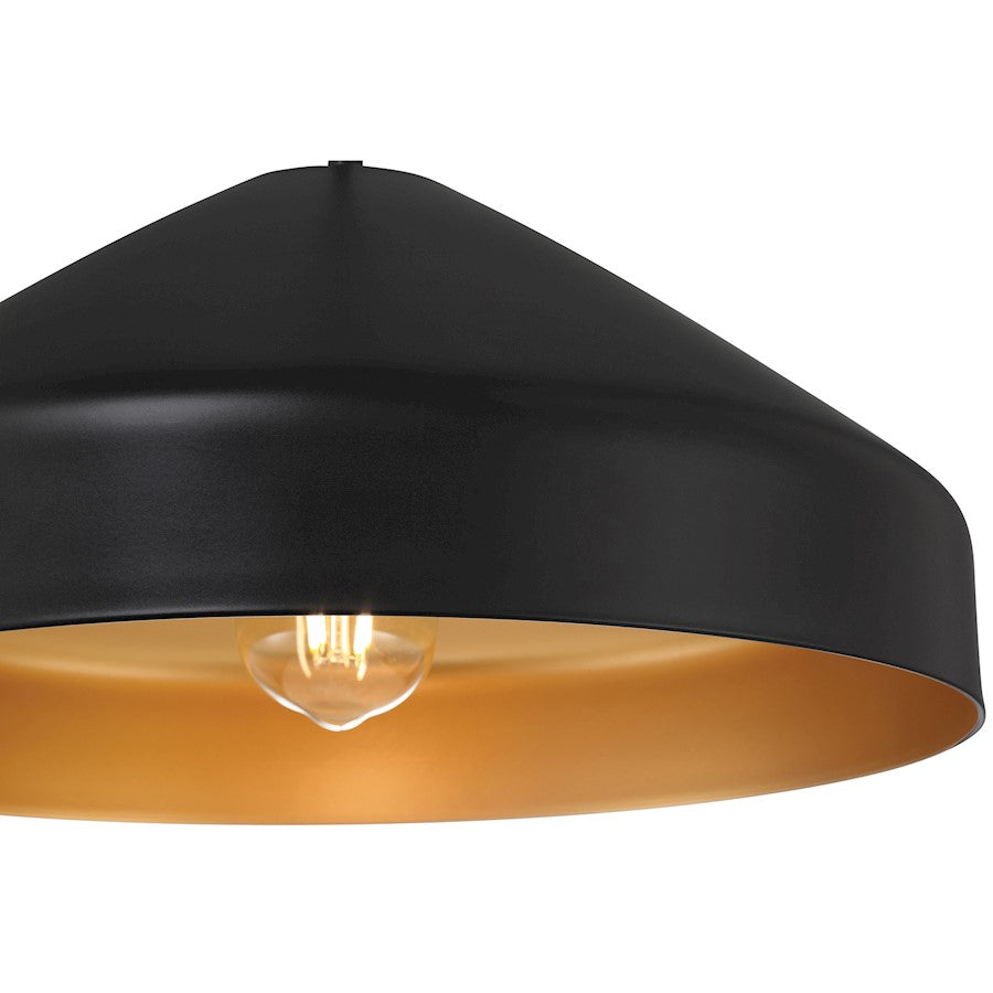 1 Light Pendant, Matte Black