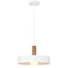 Access Lighting Slate 1 Light Pendant, White/Wood Grain/White - 23798-WH-WGN