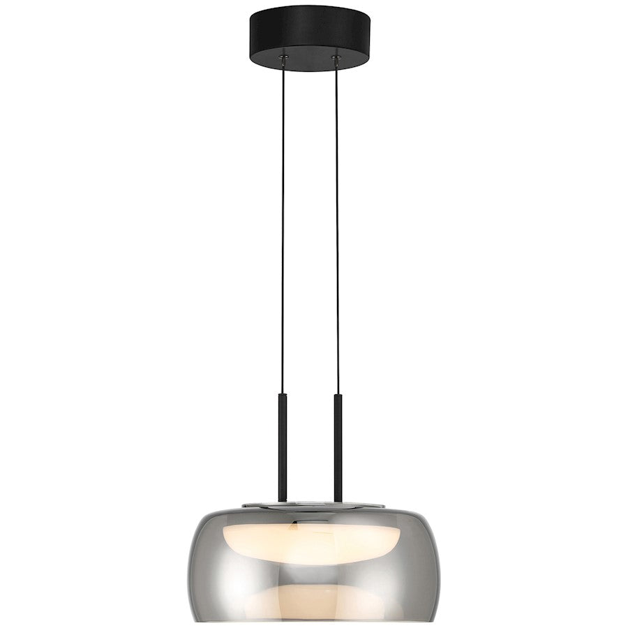 LED Pendant, Matte Black/Smoke