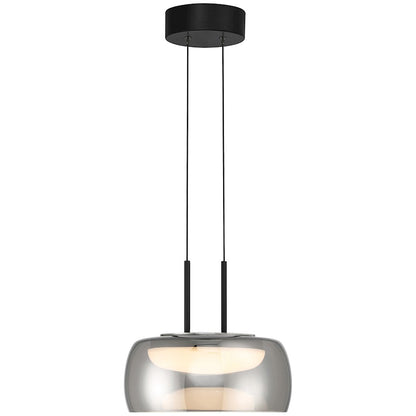 LED Pendant, Matte Black/Smoke