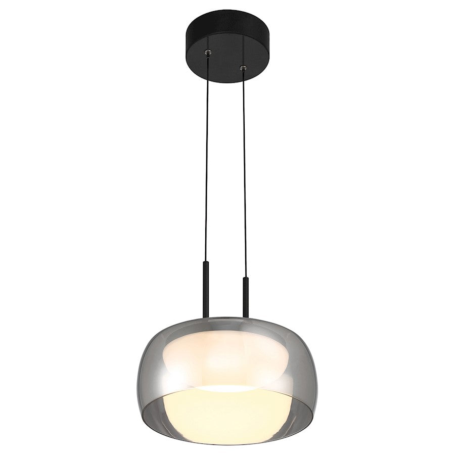 LED Pendant, Matte Black/Smoke