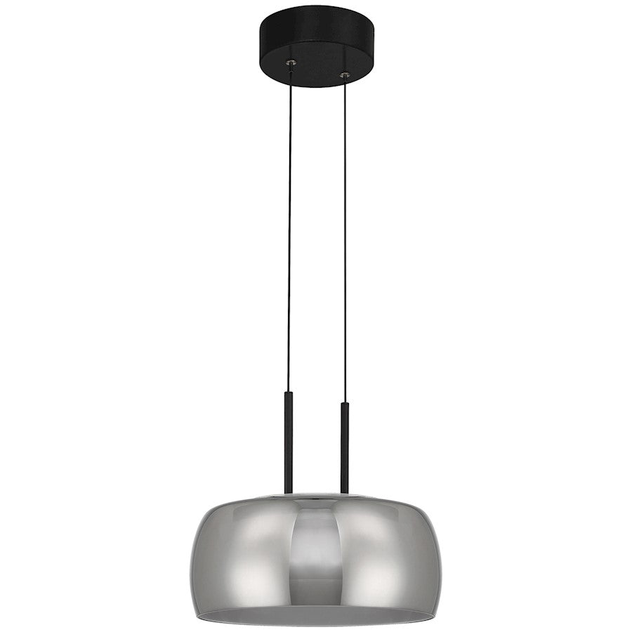 LED Pendant, Matte Black/Smoke