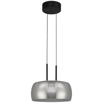 LED Pendant, Matte Black/Smoke