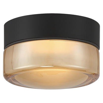 Access Masso LED Flush Mt, Matte Black, Amber Glass/Amber