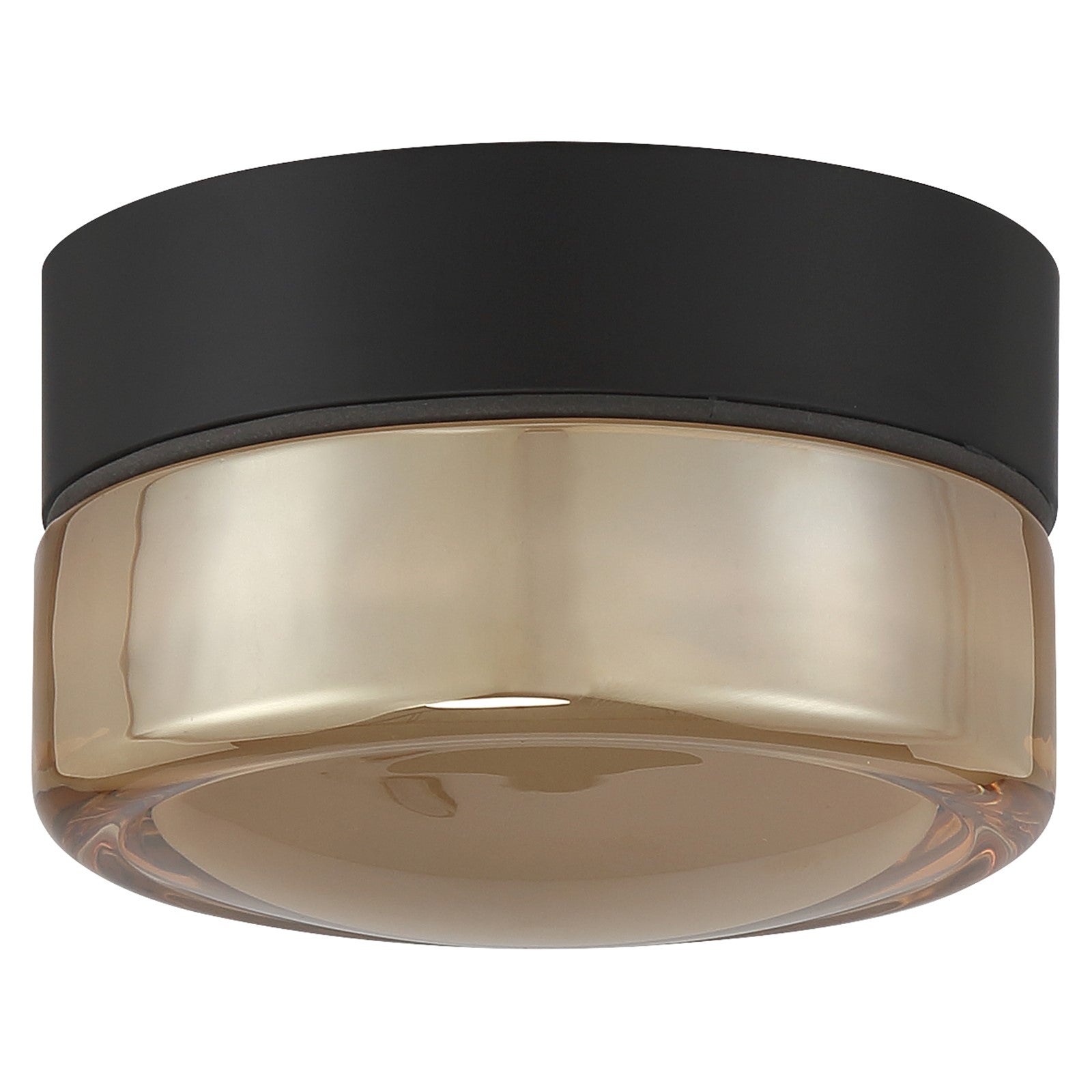 Access Masso LED Flush Mt, Matte Black, Amber Glass/Amber