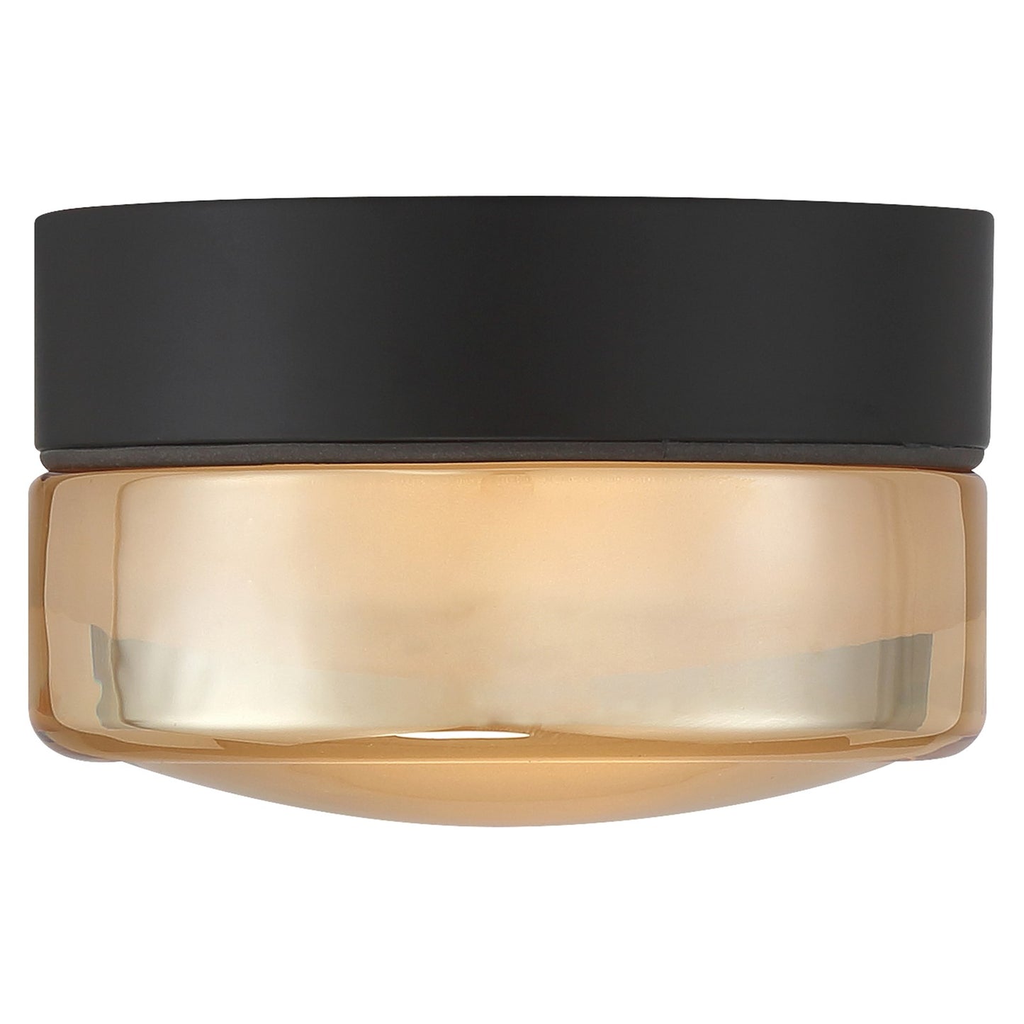 Access Masso LED Flush Mt, Matte Black, Amber Glass/Amber