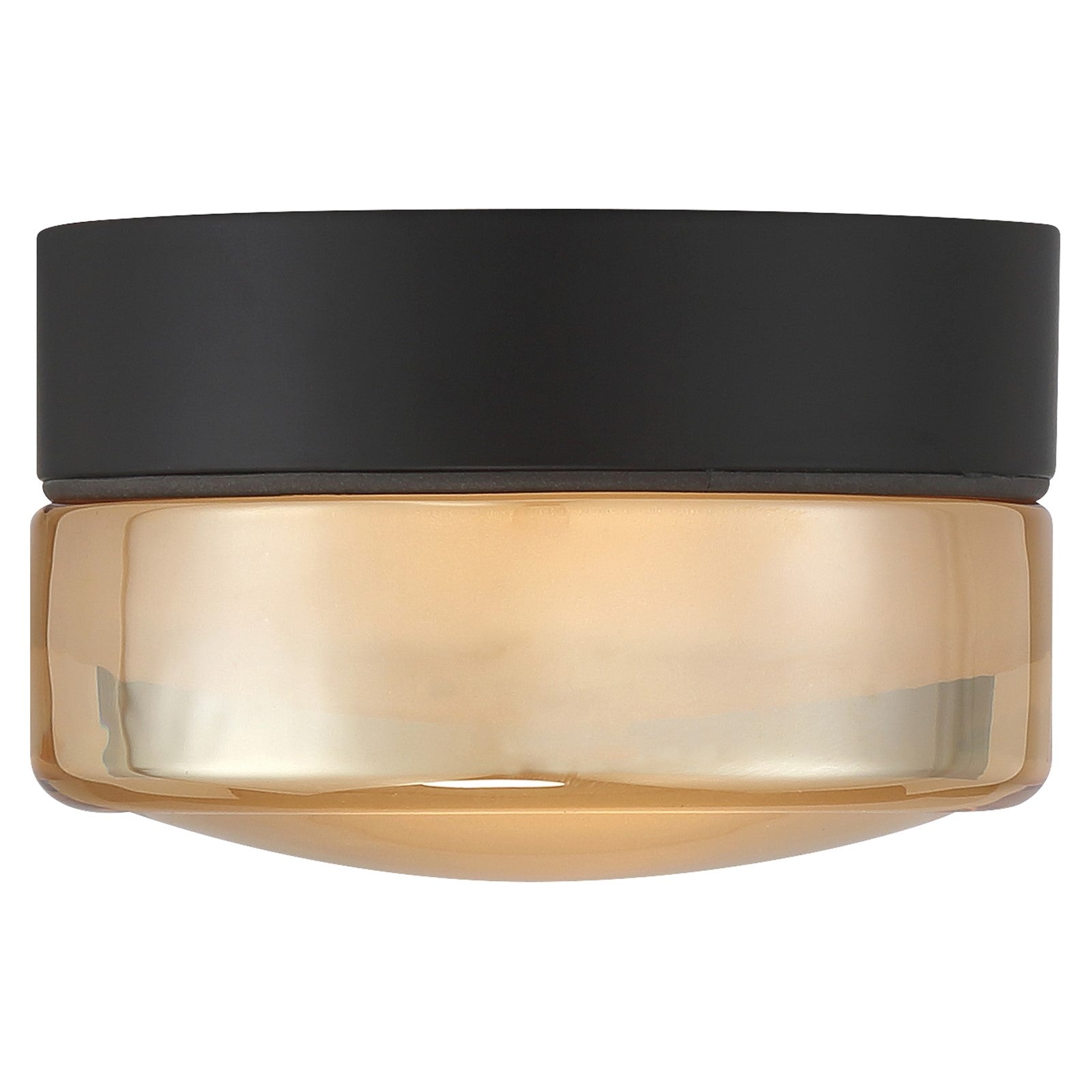 Access Masso LED Flush Mt, Matte Black, Amber Glass/Amber