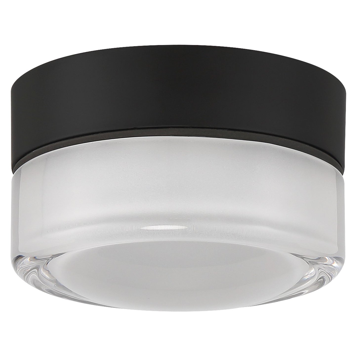 Access Masso LED Flush Mt, Matte Black, Clr Frosted