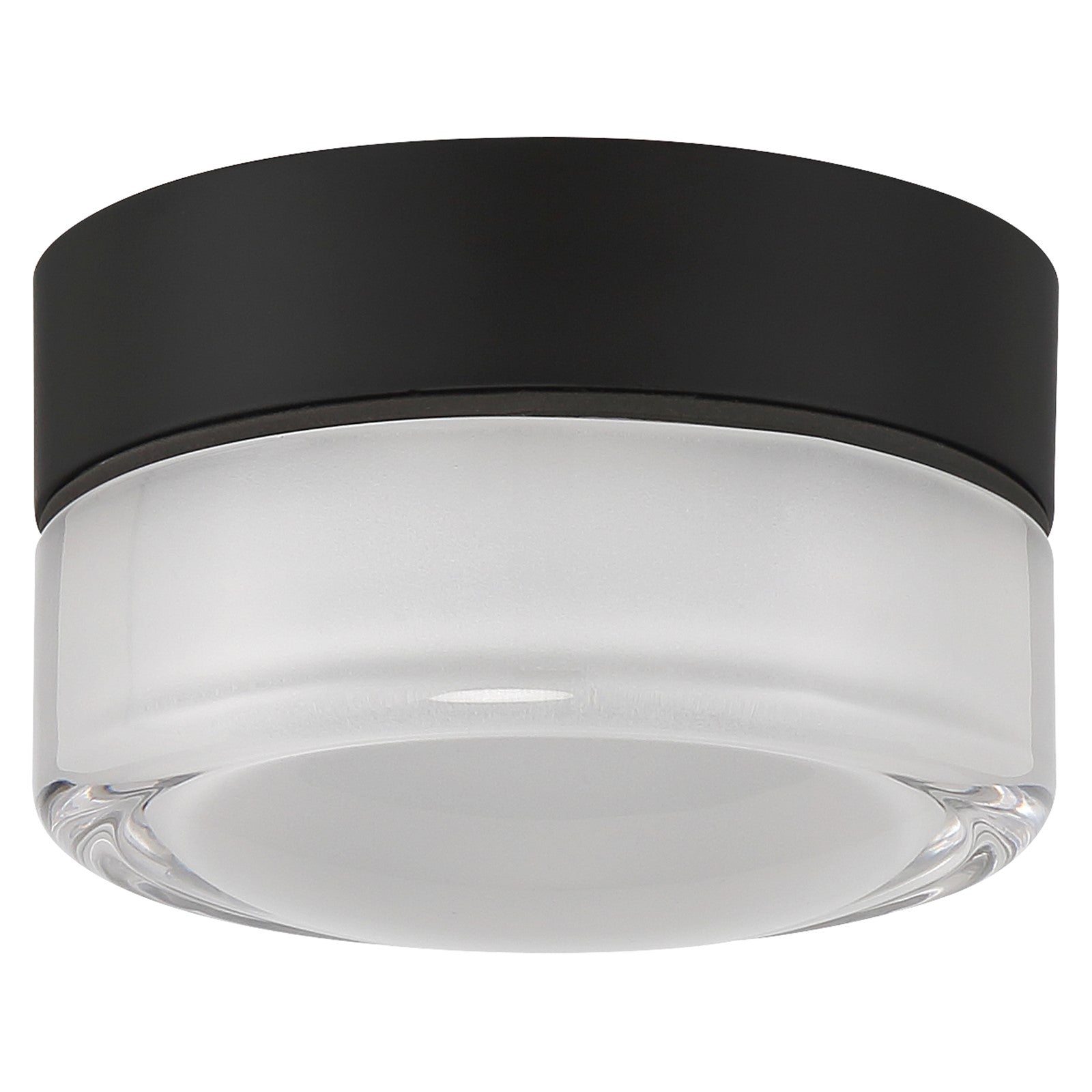 Access Masso LED Flush Mt, Matte Black, Clr Frosted