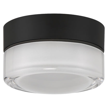 Access Masso LED Flush Mt, Matte Black, Clr Frosted