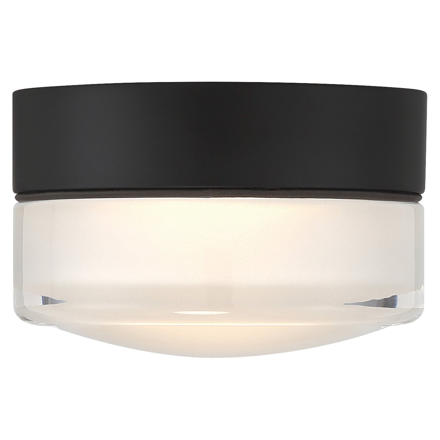 Access Masso LED Flush Mt, Matte Black, Clr Frosted