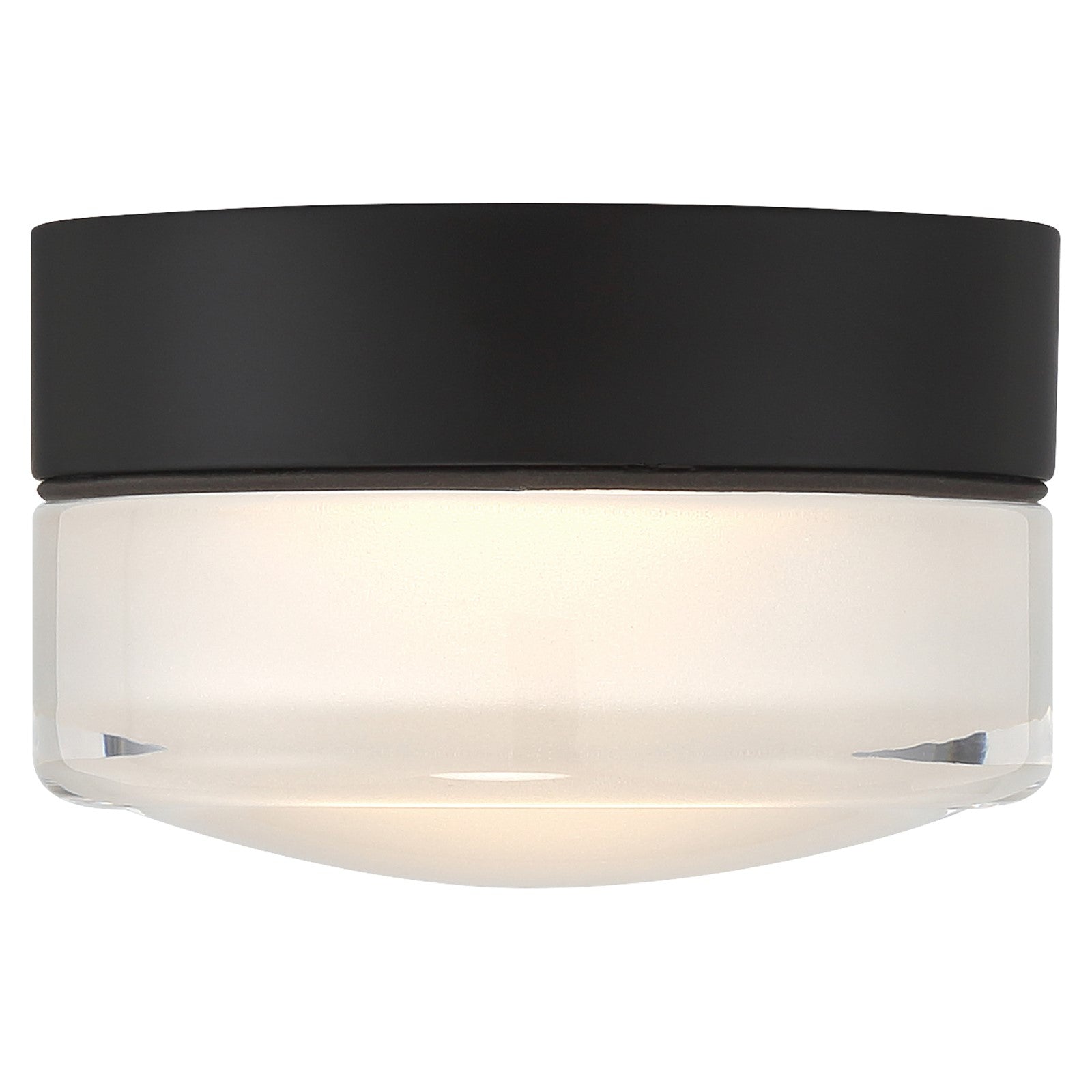 Access Masso LED Flush Mt, Matte Black, Clr Frosted