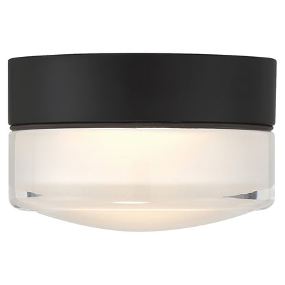 Access Masso LED Flush Mt, Matte Black, Clr Frosted