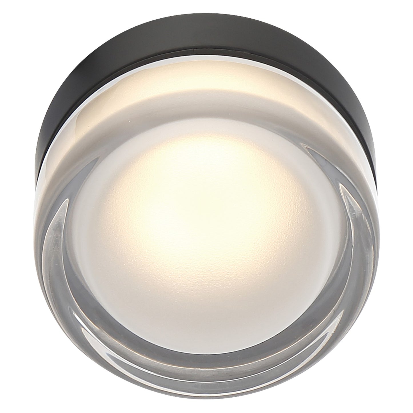 Access Masso LED Flush Mt, Matte Black, Clr Frosted