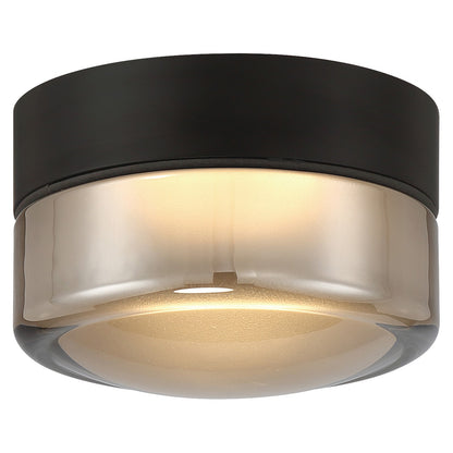 Access Masso LED Flush Mt, Matte Black, Smoke Glass/Smoke