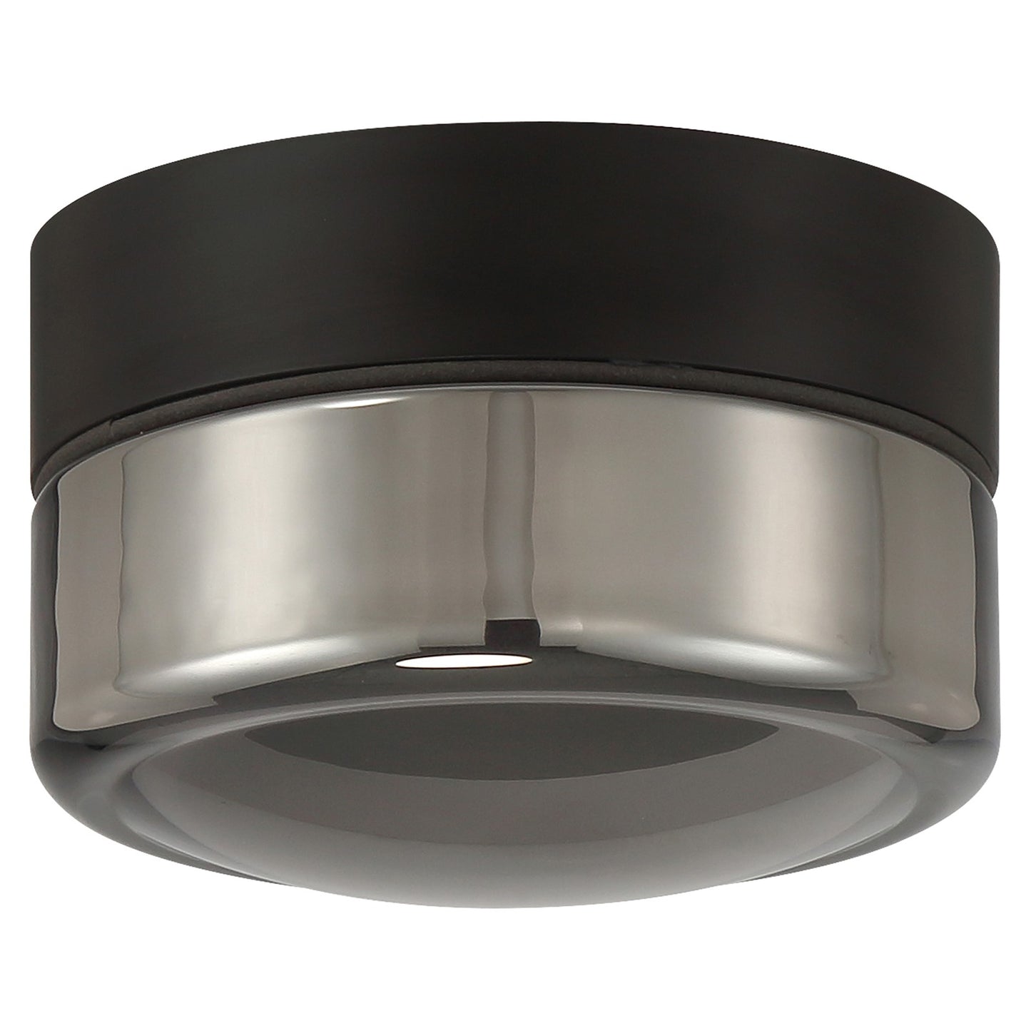 Access Masso LED Flush Mt, Matte Black, Smoke Glass/Smoke