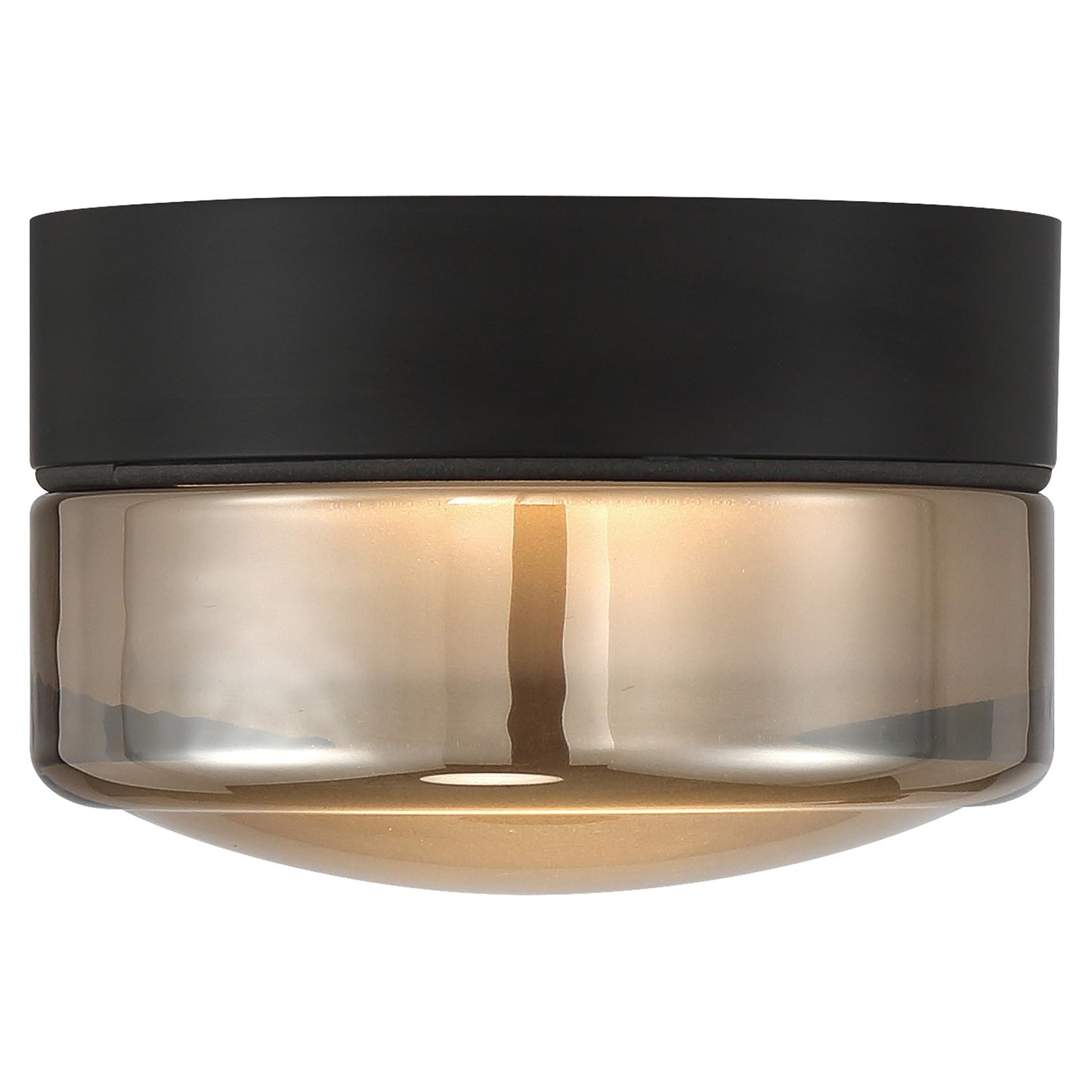 Access Masso LED Flush Mt, Matte Black, Smoke Glass/Smoke