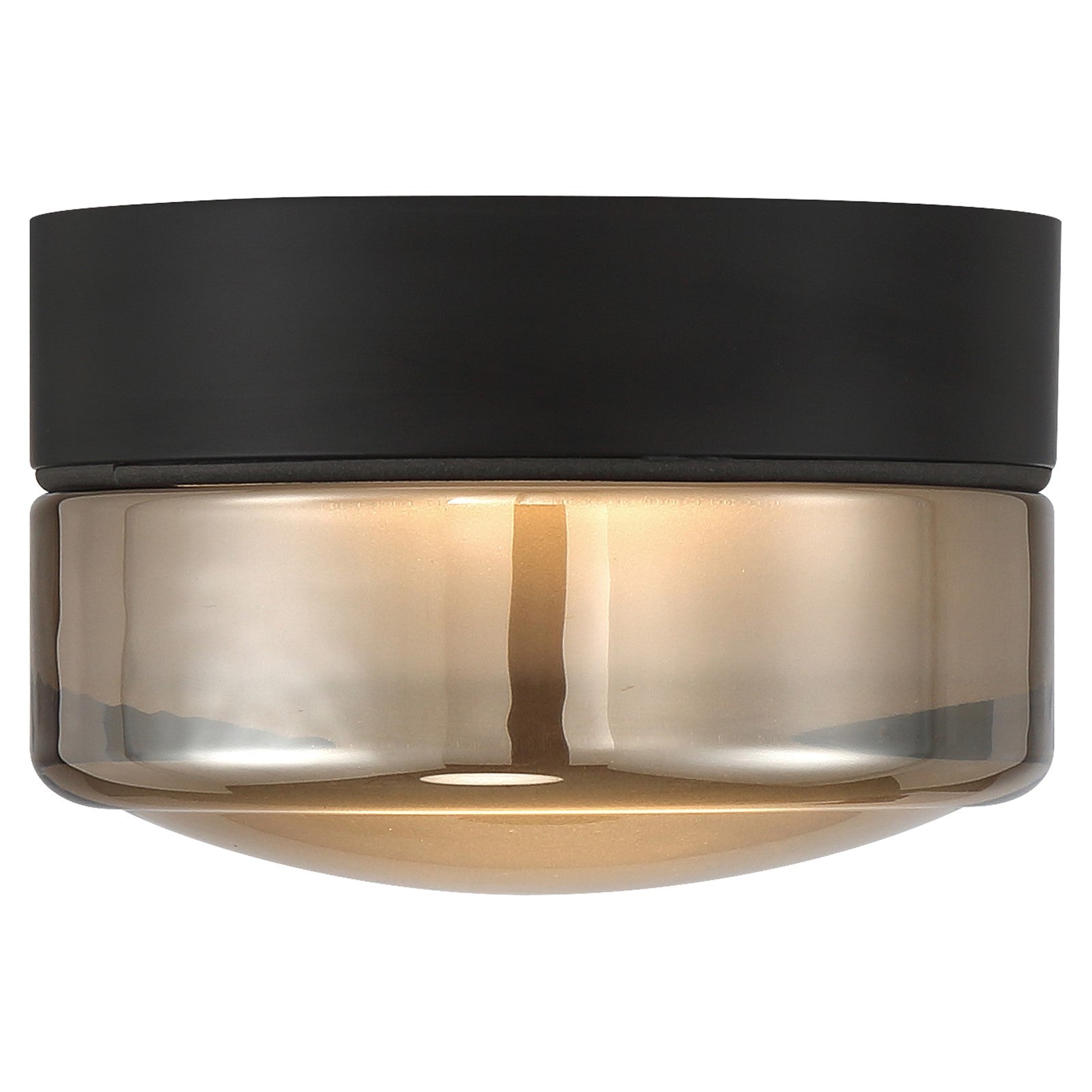 Access Masso LED Flush Mt, Matte Black, Smoke Glass/Smoke