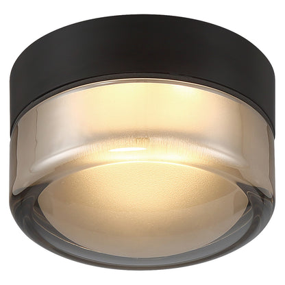 Access Masso LED Flush Mt, Matte Black, Smoke Glass/Smoke