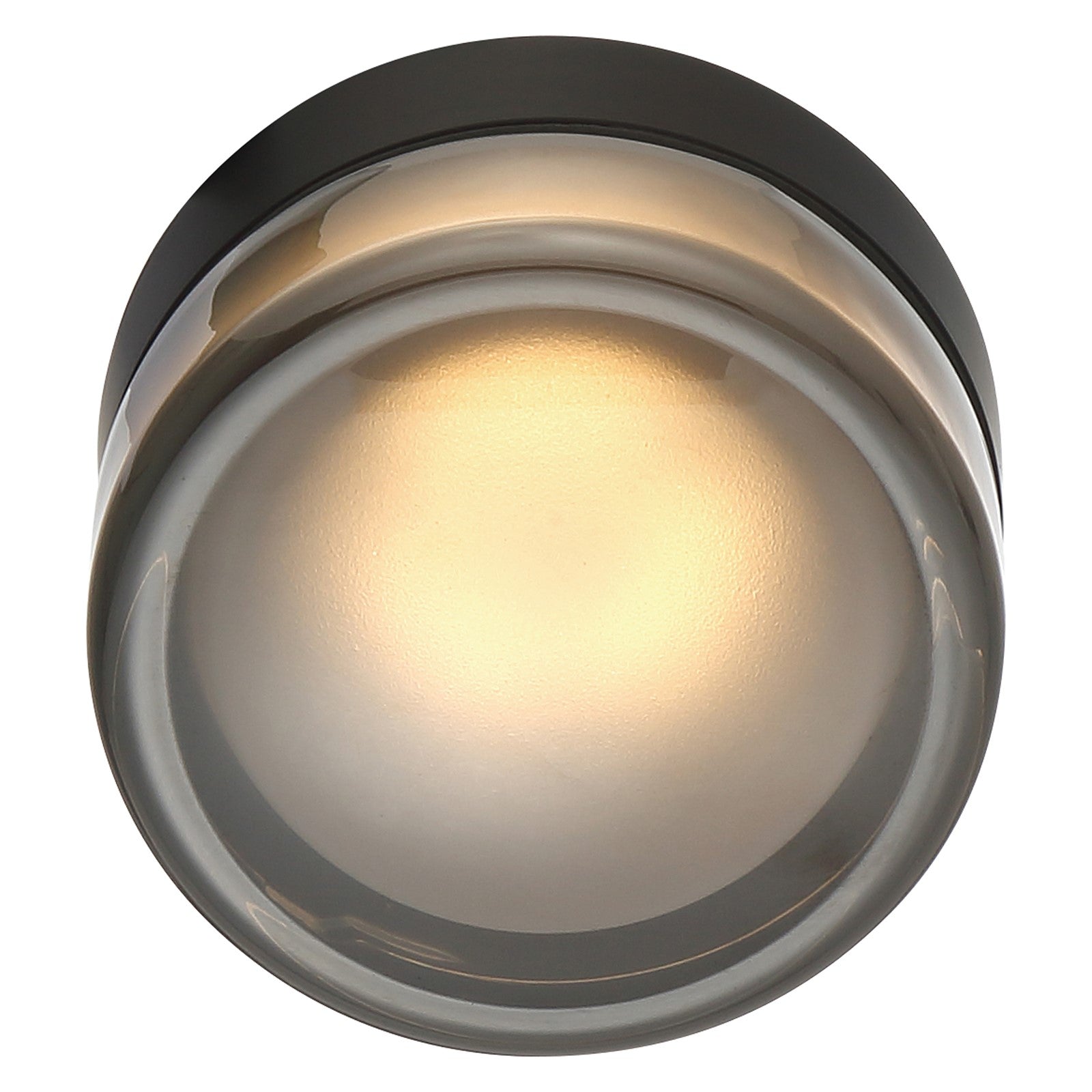 Access Masso LED Flush Mt, Matte Black, Smoke Glass/Smoke