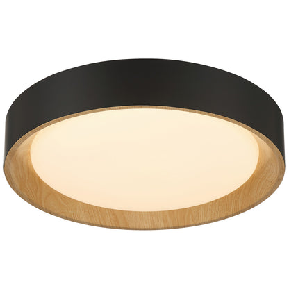 Access Maddy 3CCT LED Flush Mt, 17.5", Black/Acrylic Lens