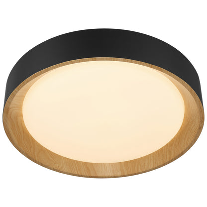 Access Maddy 3CCT LED Flush Mt, 17.5", Black/Acrylic Lens