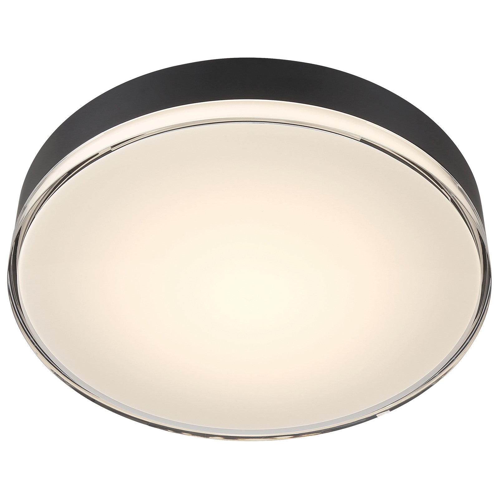 Access Mona 3CCT LED Flush Mt, 15.75", Black/Acrylic Lens
