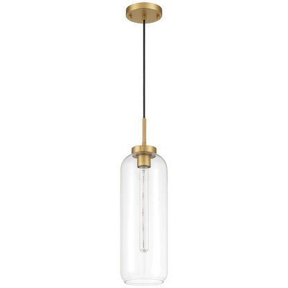 Access Lighting Elle 1Lt Pendant, Antique Brushed Brass/Clear