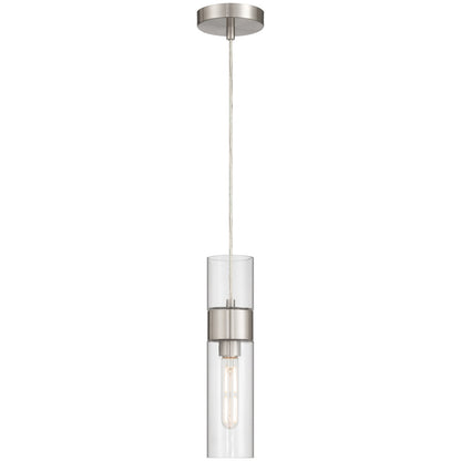 Access Lighting Nash 1Lt LED Pendant, Brushed Steel/Clear
