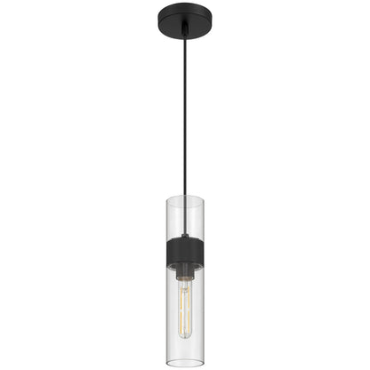Access Lighting Nash 1Lt LED Pendant, Matte Black/Clear