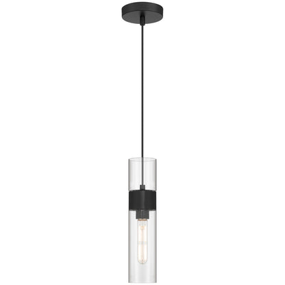 Access Lighting Nash 1Lt LED Pendant, Matte Black/Clear