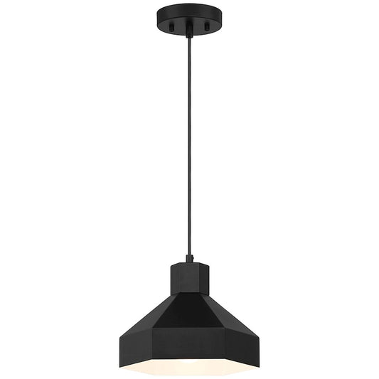 Access Lighting Poly 1 Light Pendant, Matte Black/Matte Black - 52088-MBL