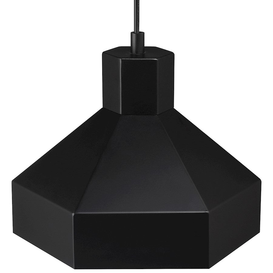 1 Light Pendant, Matte Black