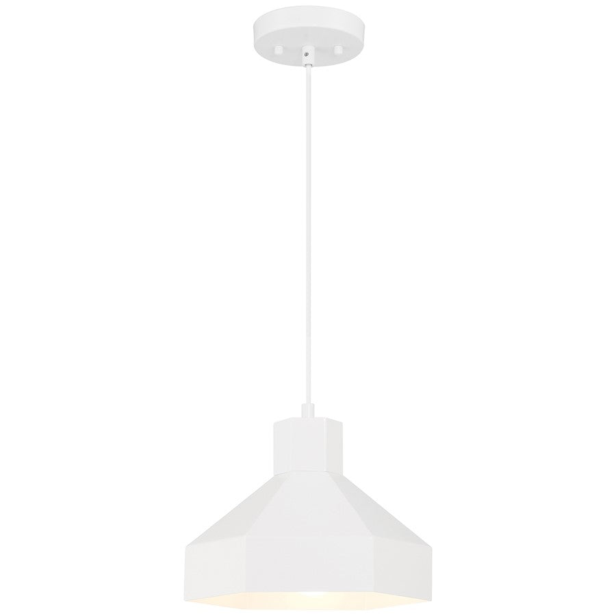 Access Lighting Poly 1 Light Pendant, Matte White/Matte White - 52088-MWH