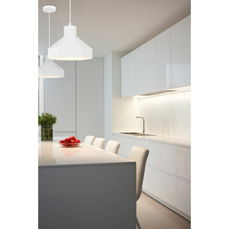 1 Light Pendant, Matte White