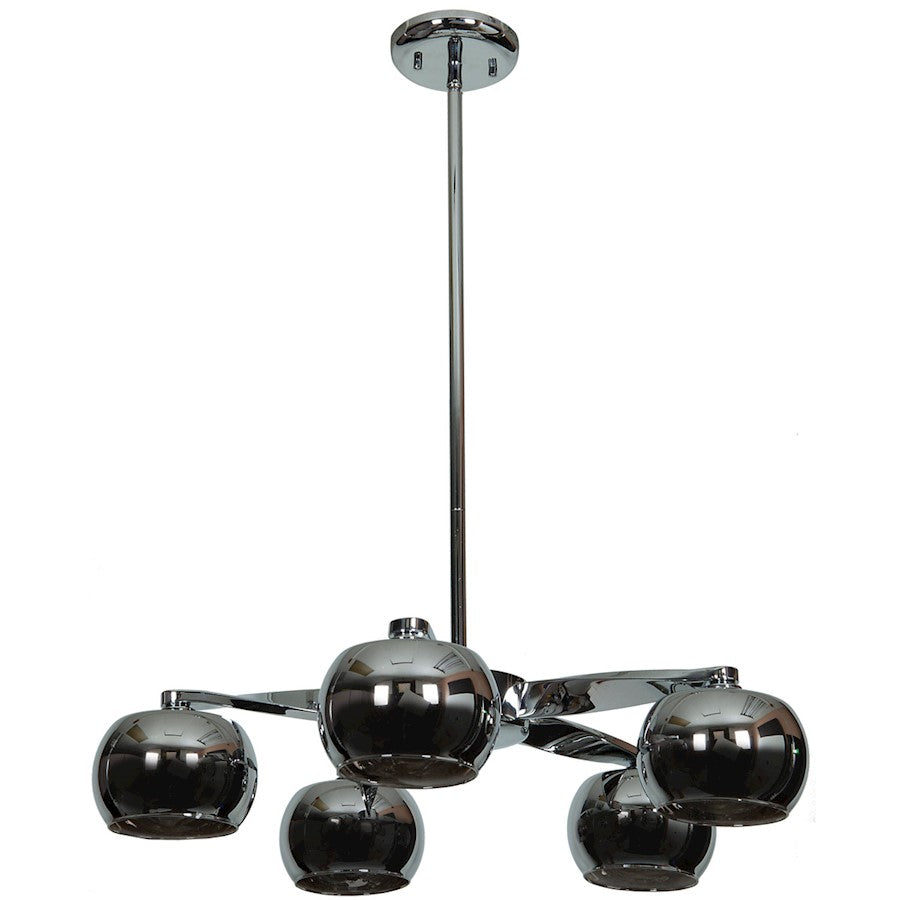 5 Light Chandelier, Chrome