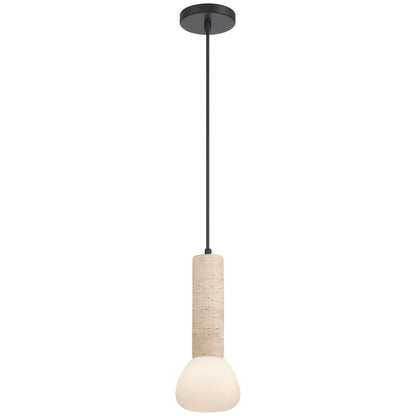Access Lighting Stone 1 Light Pendant, Travertine/Opal
